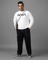 Shop Men's White Nasa Badge Graphic Printed Plus Size Sweatshirt-Full
