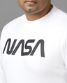 Shop Men's White Nasa Badge Graphic Printed Plus Size Sweatshirt