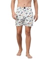 Shop Men's White Printed Relaxed Fit Boxers-Front