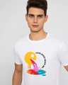 Shop Men's White Puking Pacman Graphic Printed Slim Fit T-shirt