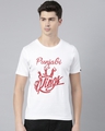 Shop Men's White Punjabi Kings Typography T-shirt-Front