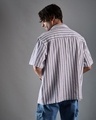 Shop Men's White & Purple Striped Oversized Shirt-Design