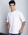Shop Men's White Quit Waiting Puff Printed Oversized T-shirt-Full