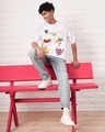 Shop Men's White Real Thing Coke Graphic Printed Oversized T-shirt