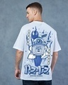 Shop Men's White Rebel Droid Graphic Printed Oversized T-shirt