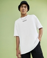 Shop Men's White Reciept Typography Super Loose Fit T-shirt-Front