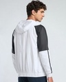 Shop Men's White & Red Color Block Hooded Windcheater Jacket-Design