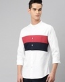 Shop Men's White & Red Color Block Shirt-Design