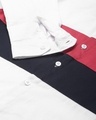 Shop Men's White & Red Color Block Shirt
