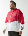 Shop Men's White & Red Graphic Printed Oversized Plus Size Windcheater Jacket-Design