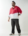 Shop Men's White & Red Graphic Printed Oversized Plus Size Windcheater Jacket