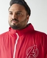 Shop Men's White & Red Graphic Printed Oversized Plus Size Windcheater Jacket
