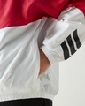 Shop Men's White & Red Graphic Printed Oversized Plus Size Windcheater Jacket