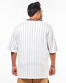 Shop Men's White & Maroon Peanuts Striped Oversized Plus Size T-shirt-Design