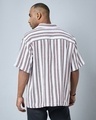 Shop Men's White & Pink Striped Oversized Shirt-Full