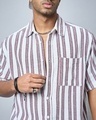 Shop Men's White & Pink Striped Oversized Shirt