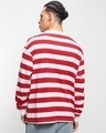 Shop Men's White & Red Striped Oversized T-shirt-Design