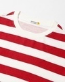 Shop Men's White & Red Striped Oversized T-shirt