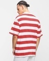 Shop Men's White & Red Striped Oversized T-shirt-Design