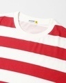 Shop Men's White & Red Striped Oversized T-shirt