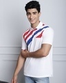 Shop Men's White & Red Striped Polo T-shirt-Design