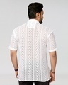 Shop Men's White Relaxed Fit Crochet Shirt-Full