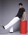 Shop Men's White Relaxed Fit Track Pants-Full