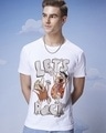 Shop Men's White Rock N Roll Graphic Printed T-shirt-Front