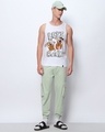 Shop Men's White Rock N Roll Graphic Printed Vest-Full