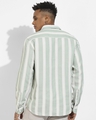 Shop Men's White & Sage Green Striped Shirt-Design