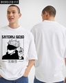 Shop Men's White Satoru Gojo Graphic Printed Oversized T-shirt-Front