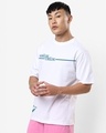 Shop Men's White Scrolling Typography Oversized T-shirt-Full