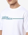 Shop Men's White Scrolling Typography Oversized T-shirt