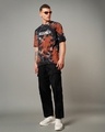 Shop Men's Black & Brown Seeker Graphic Printed Oversized T-shirt