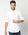 Shop Men's White Seersucker Casual Shirt-Front
