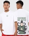 Shop Men's White Shikamaru Graphic Printed Oversized T-shirt-Front