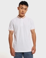 Shop Men's White Short Collar Tipping Polo T-shirt-Front