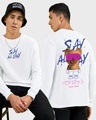 Shop Men's White Slay All Day Graphic Printed Oversized T-shirt-Front