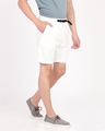 Shop Men's White Slim Fit Cotton Shorts-Full