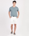 Shop Men's White Slim Fit Cotton Shorts