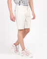 Shop Men's White Slim Fit Cotton Shorts-Full