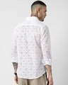 Shop Men's White Slim Fit Crochet Shirt-Design