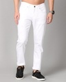 Shop Men's White Slim Fit Jeans-Front