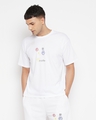 Shop Men's White Smiley Printed Oversized T-shirt-Front