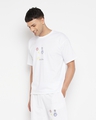 Shop Men's White Smiley Printed Oversized T-shirt-Full