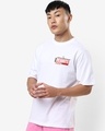 Shop Men's White Snoopy Shop Graphic Printed Oversized T-shirt-Full