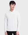 Shop Men's White Solid Polo T-shirt-Front