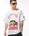 Shop Men's White Spy Minion Graphic Printed Oversized T-shirt-Front