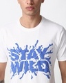 Shop Men's White Stay Wild Graphic Printed T-shirt