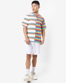 Shop Men's White Stripe Half N Half Oversized T-shirt